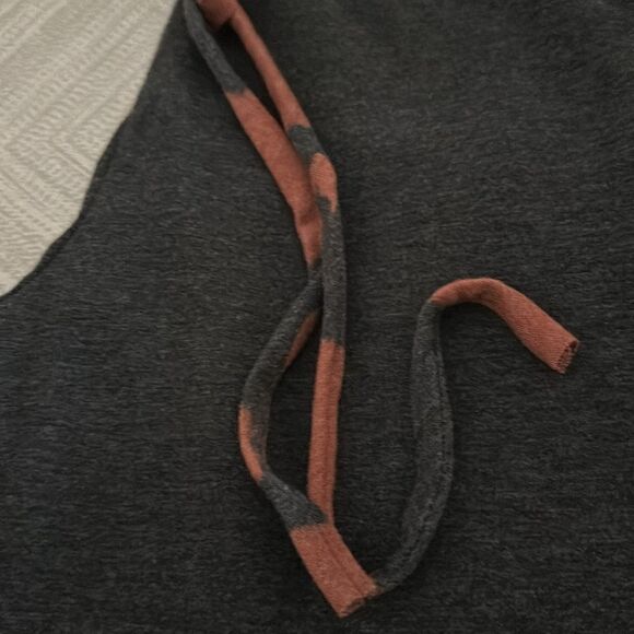 Six Fifty Dark Grey Sweatpants with Leopard Drawstring Tie - Size S - Picture 3 of 8